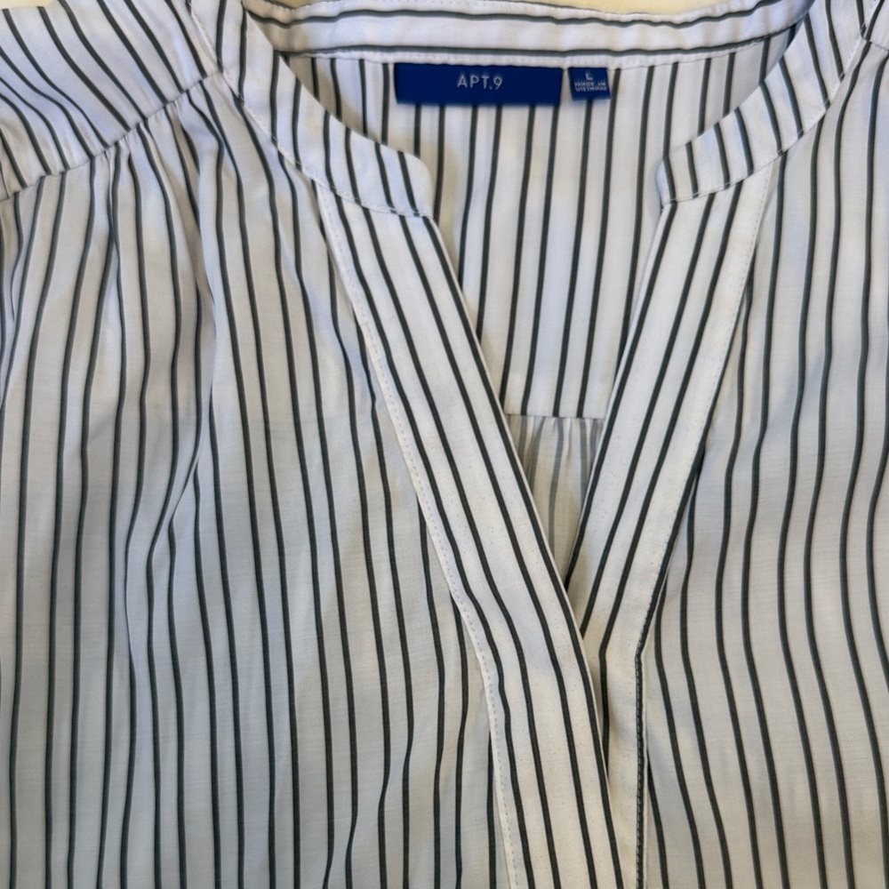 Apt. 9 Blue and White Striped Blouse - Picture 3 of 3